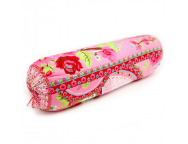 Almofada Rolinho Fruity Flowers Rosa